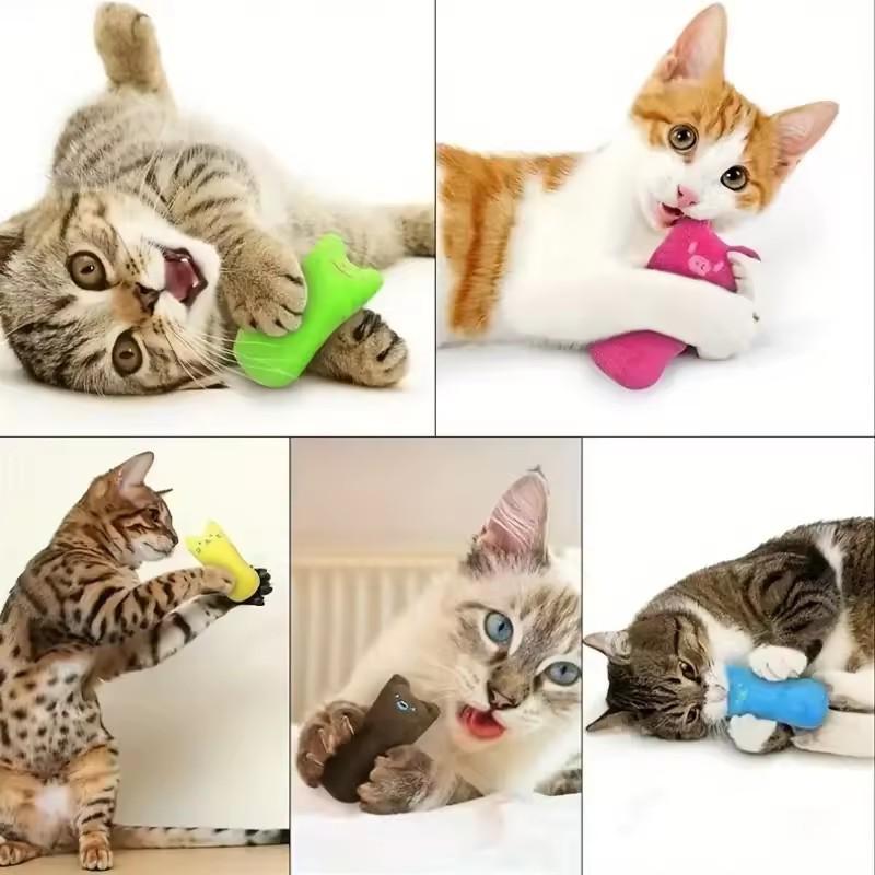 Catnip Plush Thumb Toy For Cats Bite Resistant Teething Toy Self-Play Molar Chew Toy To Relieve Boredom Interactive Pet Supplies