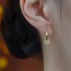 Elegant Luxury Full Drill Round Ball Earrings Versatile  Style Unique Niche Clip Earrings Fashionable High End Jewelry