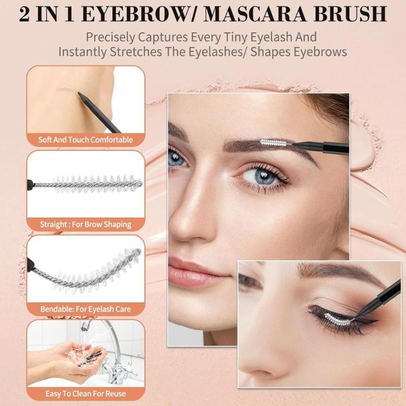 30/30/60PCS Eyebrow Brushes With Caps Eyebrow Grooming Tool Eyebrow Spoolie For Brow Lamination And Makeup Detailing