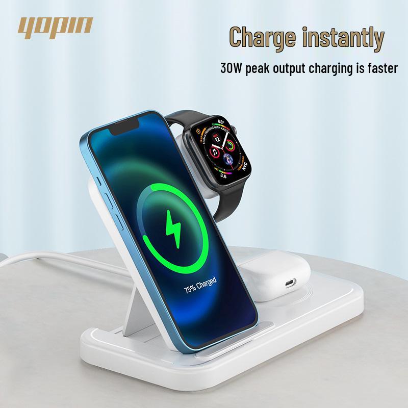 4-in-1 Foldable Wireless Charging Stand for iPhone, AirPods, and Apple Watch