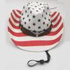 Outdoor Unisex American Flag Western Cowboy Hat Classic Men Wide Brim Sun Protection Fishing Cap Fashion Women Jazz Straw Hats