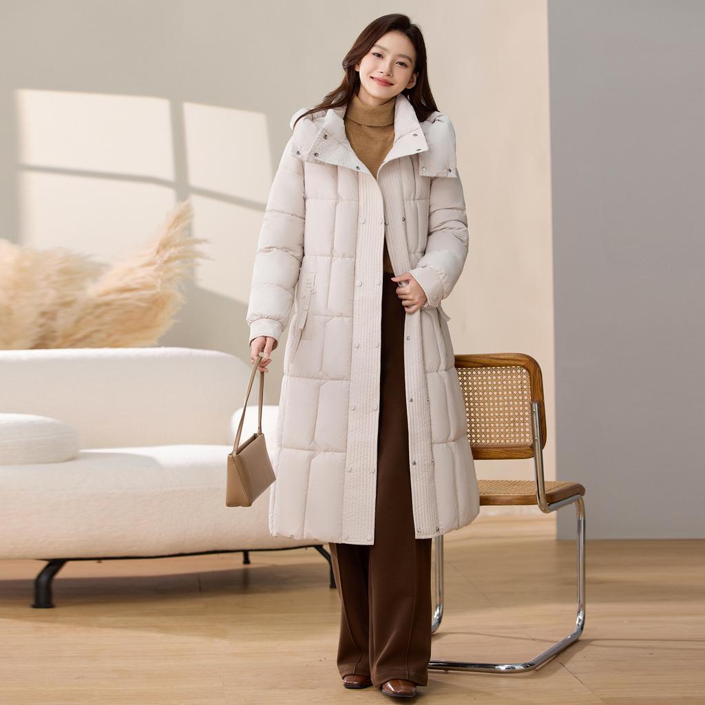 New Long Cotton Clothes Women's Autumn and Winter New Fashion Foreign Style Hooded Thickened Warm Women's Cotton Coat