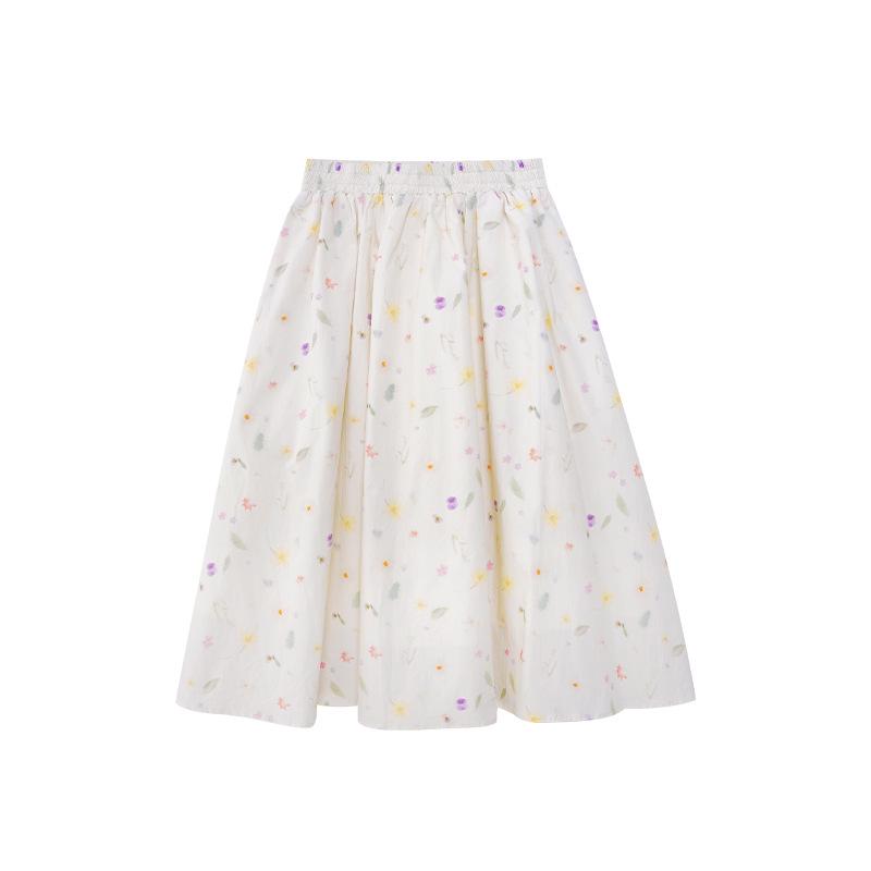 NEWOPEN 2025 Early Spring French Floral A-Line Midi Skirt C3623 – Sweet, Fresh, Age-Reducing Design