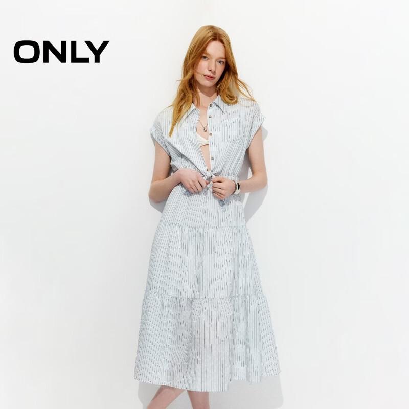 ONLY Women s Faux Two-Piece Waist Cut-Out Dress L