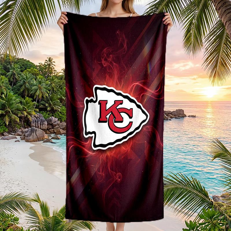 Kansas City Chiefs Fashion Beach Towel Portable Soft Quick Dry Towel For Swimming Camping Holiday Use
