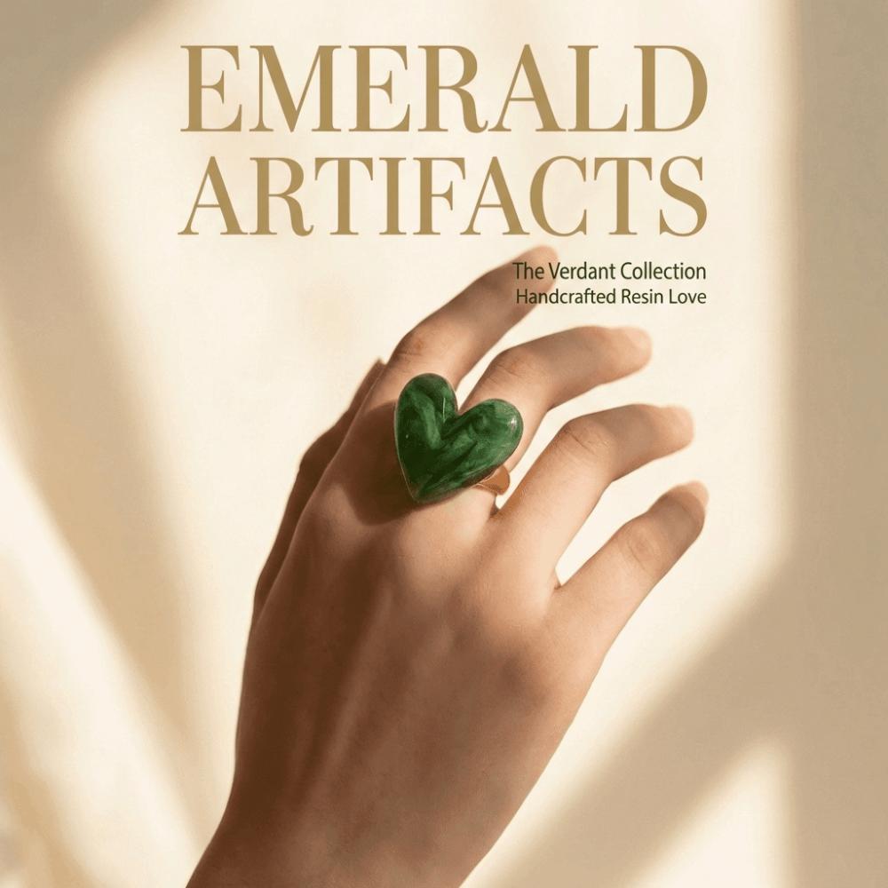 Einfacher offener Mundring Persönlichkeit Verstellbarer Ring Mode Herz Harzring Herren/Damen