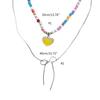 Cute Heart Bead Necklace Heart Charming Choker Chain Jewelry Girls Teen Eye-catching Snake Bone Chain Bowknot Necklace