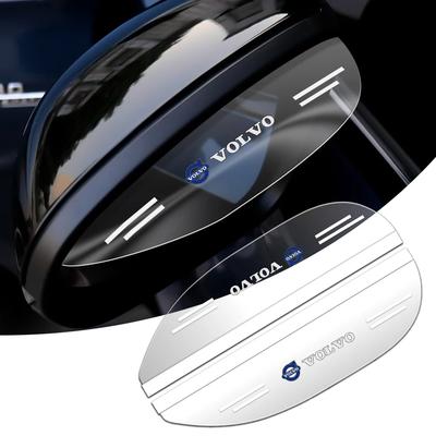 2Pcs PVC Transparent Car Side Rear View Mirror Rain Eyebrow Visor For R Design T6 AWD C30 C40 C50 C70 S40 S60 S70 S80 S90