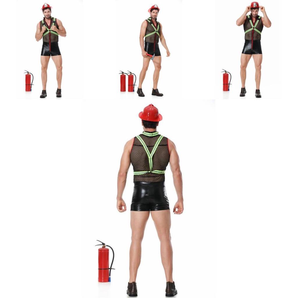 Hochwertiges Polyester-Feuerwehr-Cosplay-Kostüm für Herren