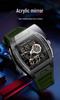Sanda Men's Trendy Multi-Window Fashionable Watch: 3D Stereo Stopwatch, Waterproof, Alarm Clock, Multifunctional Electronic Design.