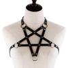 Sexy Harajuku Anime Statement Sterne Leder Körpergeschirr Halskette Für Frauen Männer Gothic Körper BH Sommer Boho Party Schmuck Geschenk
