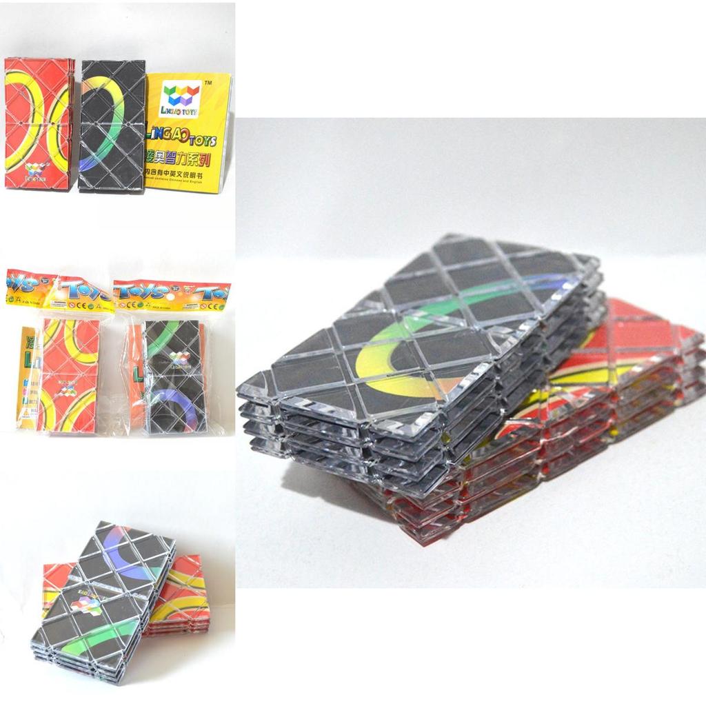 Set Magico Lingao 8 Pezzi Nero Con Base Rossa Corsa ad Alta Velocità Materiale Abs