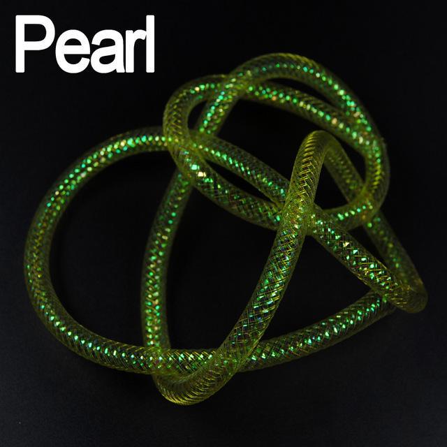 

2 метра жемчужно-золото-розовая голографическая мишура из майларовой трубки, сетка для завязывания мушек, материал EZ Body Minnow, 8 мм 2m жемчужный