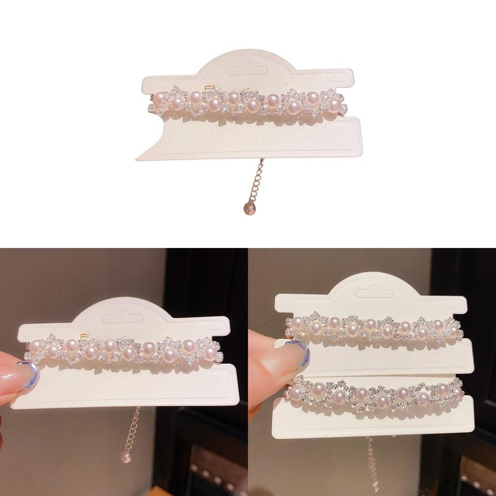 No Ip Geometric Pearl Embellished Magnet Bracelet For Women With Elegant Design