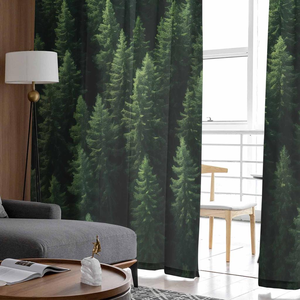 Tapeta Las Drzewo Jesień Tiulowe Zasłony Okienne do Sypialni Luksusowy Wystrój Domu Zasłony w Salonie Panele Szyfonowe