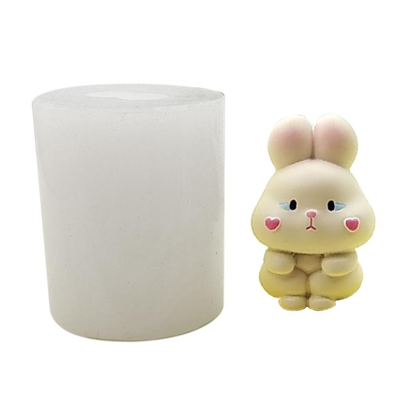 Cartoon Rabbits Silicone Molds Crafts Ornament Plasters Mold Handmade Scented Candle Mould Home Decorations Tool