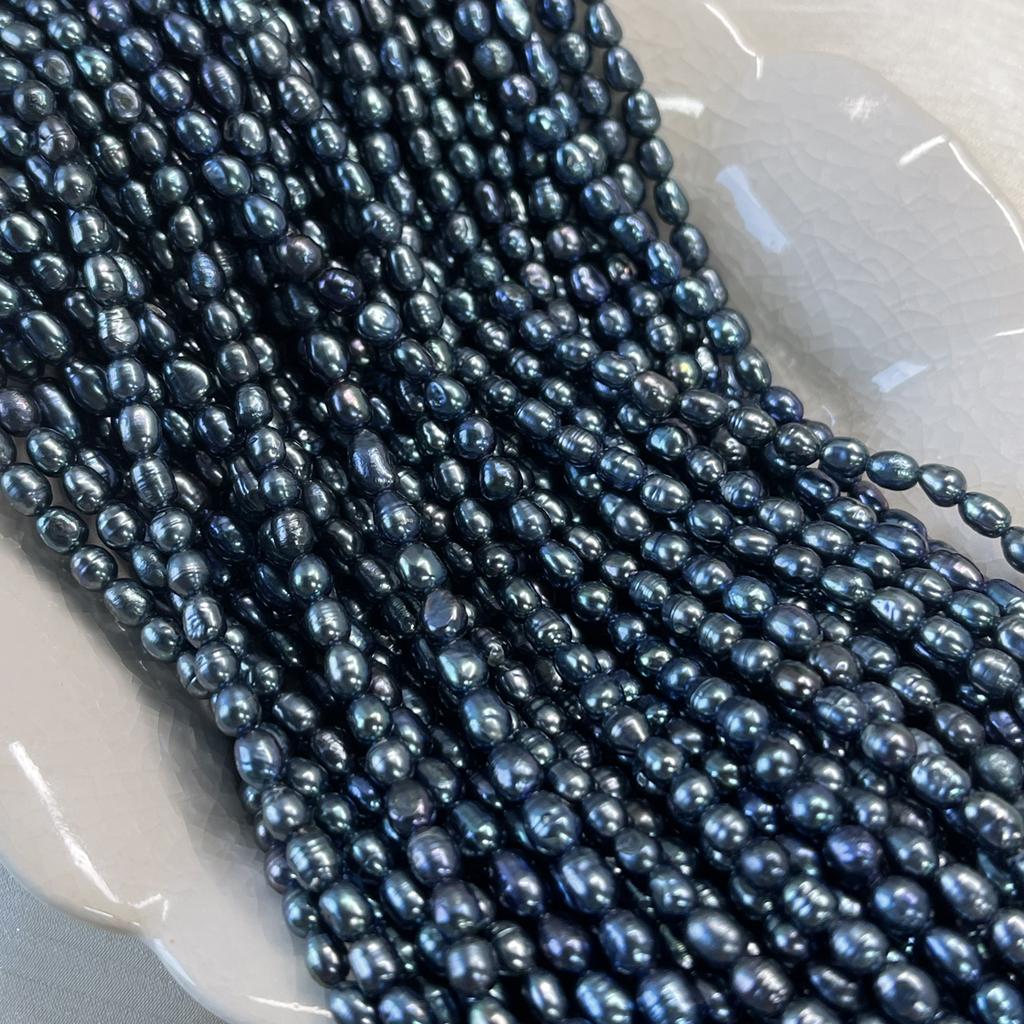 Black Rice Pearl 4-5mm For Jewelry Making DIY Necklace Bracelet Earrings Accessory