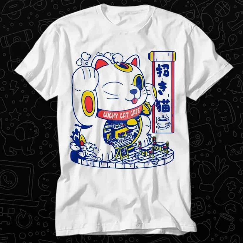 Unisexeki Neko Lucky Cat Fortune Happiness Wealth Rich Tee Best Seller T Shirt 238 XL