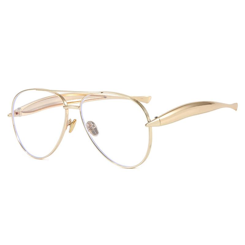 Trendy Oversized Pilot Sunglasses Women Men Fashion Vintage Metal Frame Sun Glasses Female Travel Eyewear UV400 Gafas De Sol