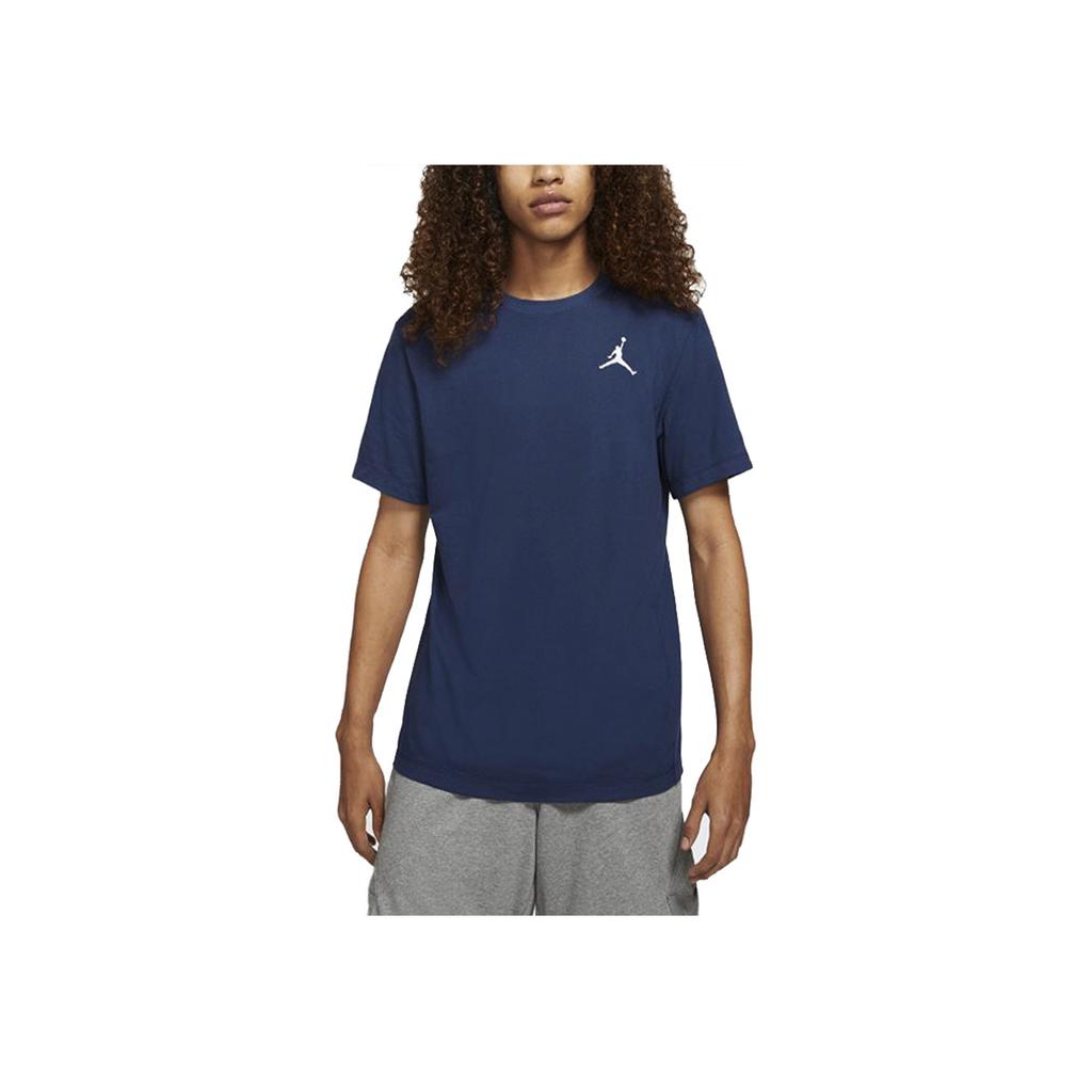 Jordan Jumpman Logo Embroidered Sport Crew Neck Short Sleeve T-Shirt Men Tops Navy-Blue DC7486-410