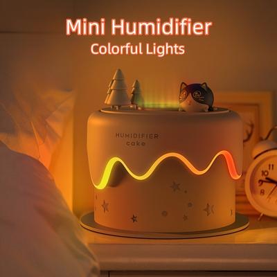 Essential Oil Diffuser with Colorful Ambient Light, Cute Cake Shaped Mini Humidifier Birthday Gift, Cool Mist Function and Plant Health Promotion