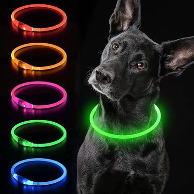 Collier Led lumineux pour chien et chat, Usb, 3 Modes, lumière Led brillante, prévention des pertes, collier LED pour chiens, accessoires pour animaux de compagnie