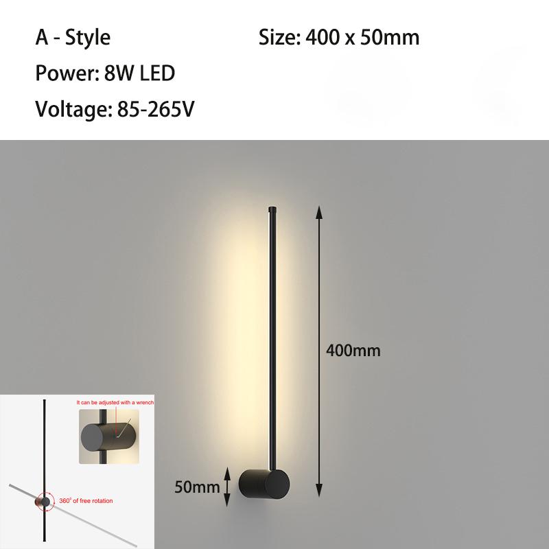 Modern Indoors LED Wall Lamp Bedroom Living Room Background Corner Sconce Atmosphere Lamp Nordic LED Long Bedside Wall Light