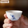2pc/set Pure Hand-painted Butterfly Orchid Teacup Special Fragrant Cup Small Porcelain Master Cup Meditation Cup Kung Fu Teaset