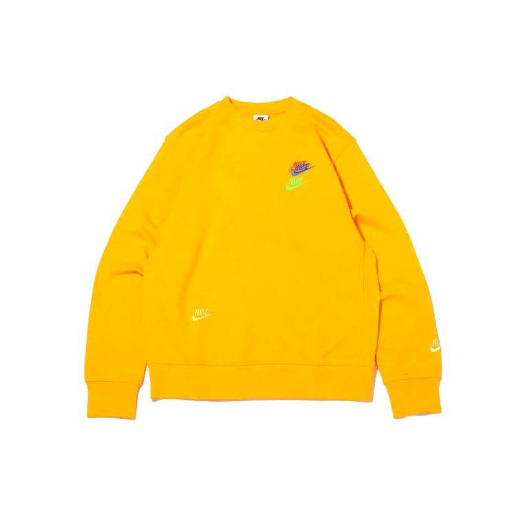 

Мужская толстовка с круглым вырезом Nike Sportswear Essentials+ из френч-терри с вышитой контрастной графикой, желтый DJ6915-739