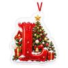 Christmas Acrylic Hanging Ornament, Red Snow Scene Letter Design, 2D Flat Decoration for Christmas Tree and Home Holiday Decor