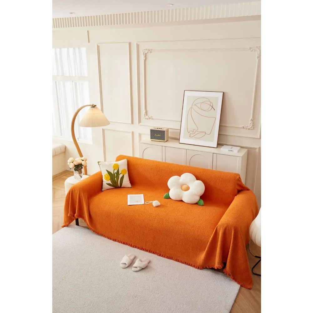 

Подушка для дивана, пружинная, против кошачьих царапин, универсальный чехол для дивана, полотенце, кремовое, ветровое, сплошное цветное одеяло для дивана 180x130