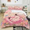 Next Day Shipping P0kem0n Jigglypuff Print Pink Bedding Set 3PC 1 Duvet Cover 2 Pillowcases Adult Kids Bedding Set Comforter Set