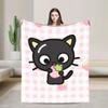 Cute Chococats Blanket Black Cat Super Soft Pattern Plush Throw Blanket For Girls Boys Couch Bed Flannel Bedspread Bed Cover