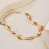 Double Layer Titanium Steel Gold Plated Heart Butterfly CZ Crystal Bracelet Women Fashion Chain Jewelry