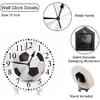 Clock Soccer Ball Pattern Wall Clock 10 Inch Silent Non-Ticking Clocks Battery Operated for Home Living Laundry Room Kitchen Bedroom Office