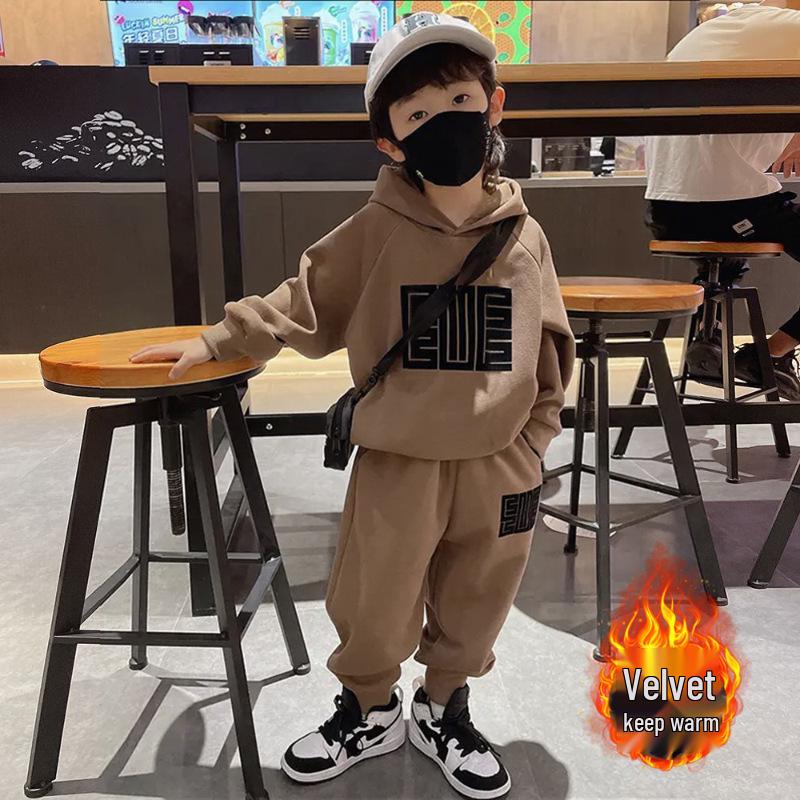 Boys' Spring 2025 Toddler Street Style Two-Piece Outfit: Cool and Handsome Children's Clothing Set