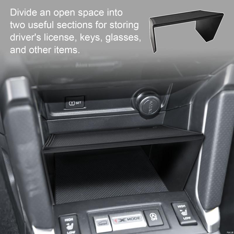 Front Center Console Gear Shift Dividers Tray for Subaru Forester 2013 2014 2015 2016 2017 2018 Shelf Divider Insert Storage Box