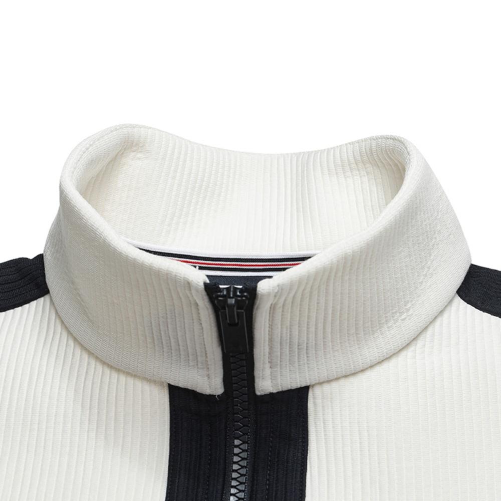 FILA Heritage Muse Set Fashion Simple Classic Retro Sports Leisure Relaxed Versatile Comfortable Stand Collar Knitted Jacket F11W618501FWT