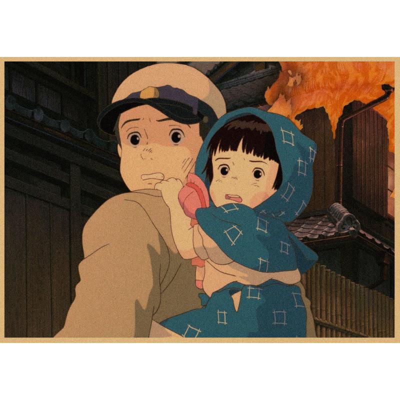 Anime Zeichentrickfilm 'Die letzten Glühwürmchen' Retro Poster - Kostenloser Versand