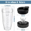 Blender Replacement Parts 24oz Ninja Blender Cups with To-Go Lids, 7 Fins Extractor Blade, Compatible with Nutri Ninja Auto iQ Blenders BL2012 BN801