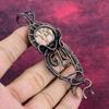 Copper Pink Opal Gemstone Pendant Copper Wire Wrapped Pendant Handmade Jewelry