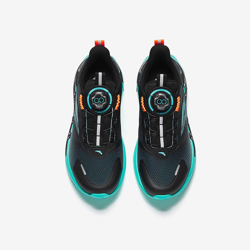 Anta Comfortable Sports Non-Slip Wear-Resistant Low-Top Running Shoes Kids Sneakers Black Green A312345531-2