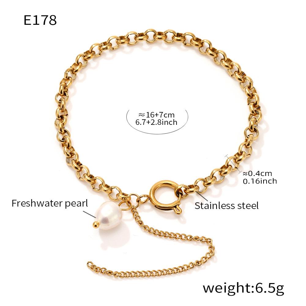 Qiong Yao Luxurious Baroque Freshwater Pearl Tassel Bracelet, 18K Gold-Plated Stainless Steel