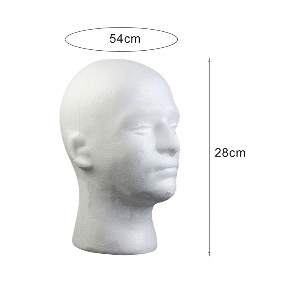 Svart Skummannequin Hårhuvud Manlig Flockad Huvudmodell Glasögon Hörlurar Peruk Displayställ Verktyg Mannequin Frisör Sminkverktyg