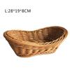 Wicker Woven Basket Bread Tray Serving for Food Fruit Cosmetic Storage Tabletop Bathroom Storage Kitchen Organizer