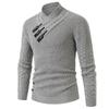 Men's Casual And Trendy Solid-color Warm Sweater, Fashionable Pullover, Men's Long-sleeved Sweater With Semi-high-neck Knitted Sweater Inside