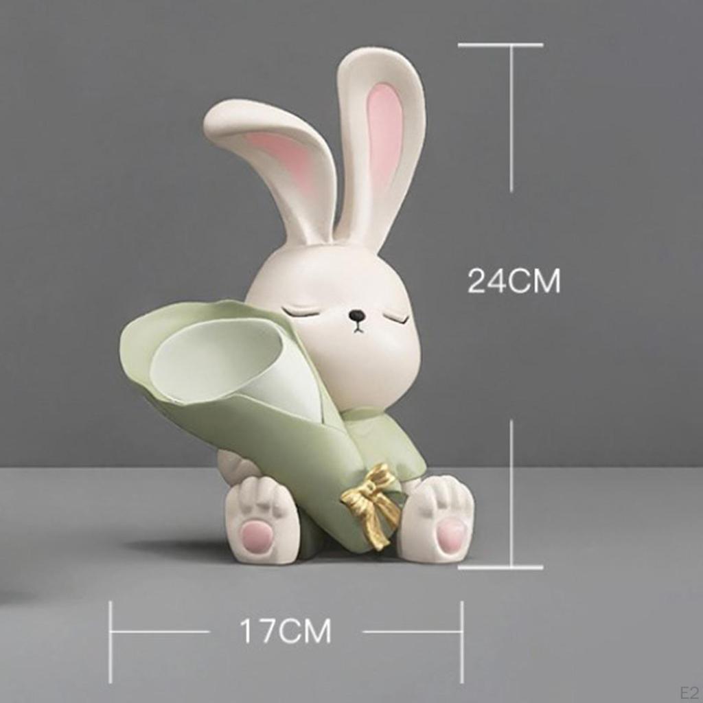 Flower Vase Rabbit Figurine Sculpture Bud Table Centerpiece Bunch Storage Resin Bunny Statue