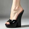 Ultra 18CM hoge wighak sandalen platform peep toe vrouwen sexy fetish schoenen