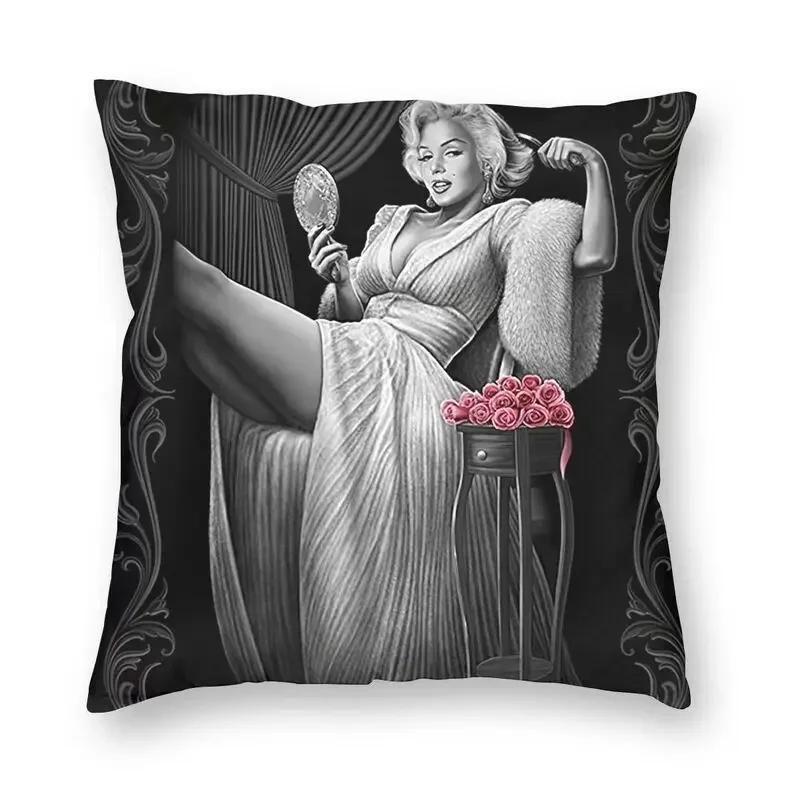 Halloween Zuckerschädel Mädchen Kissenbezug Sofa Heim Dekoration Mexikanisch Chicano Stil Quadratischer Wurfkissenbezug 40x40cm