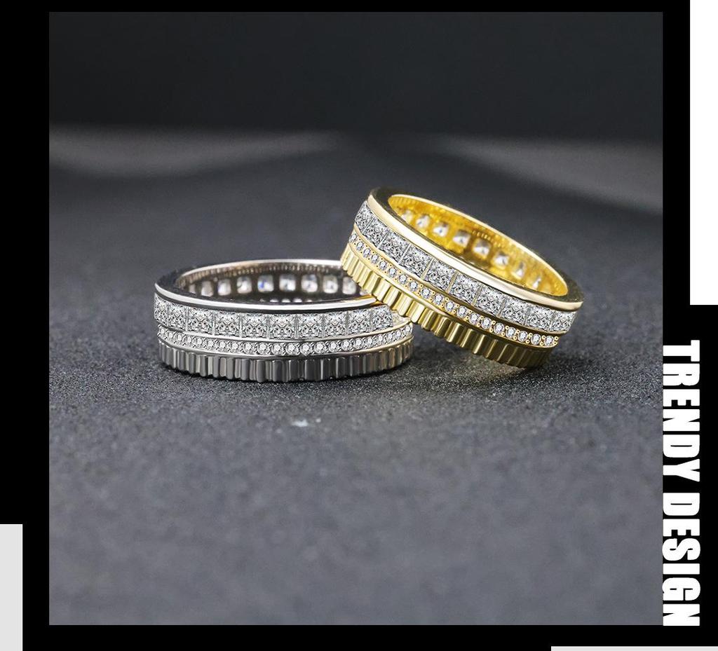 S925 Sterling Silver Double Row Ring - Japanese & Korean Hip-Hop Trend, Women’s Popular Style